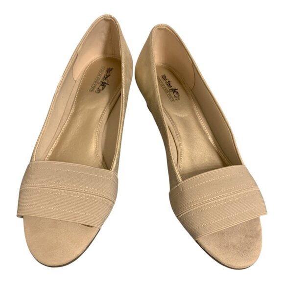 Coach and Four - Beige Formal Women's Wedges with a Gold Tint - Size 10 - Picture 2 of 5